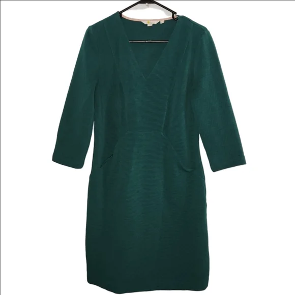 Boden Bronte Ottoman Ribbed Knit Dress Sz 8 Green - Picture 3 of 7